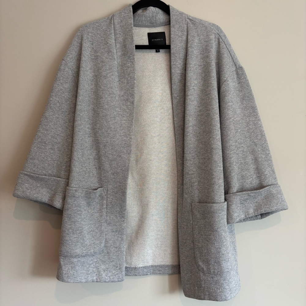 Dynamite Light Gray Sweater Blazer